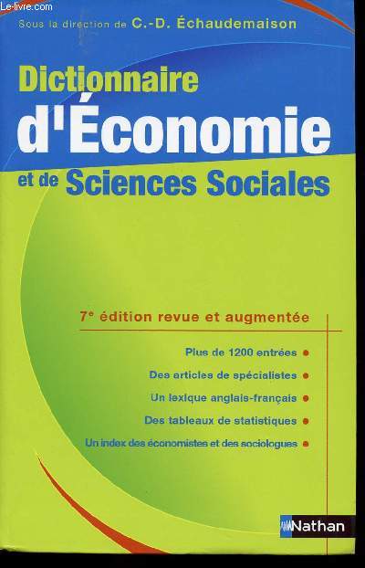 DICTIONNAIRE D ECONOMIE ET DE SCIENCES SOCIALES
