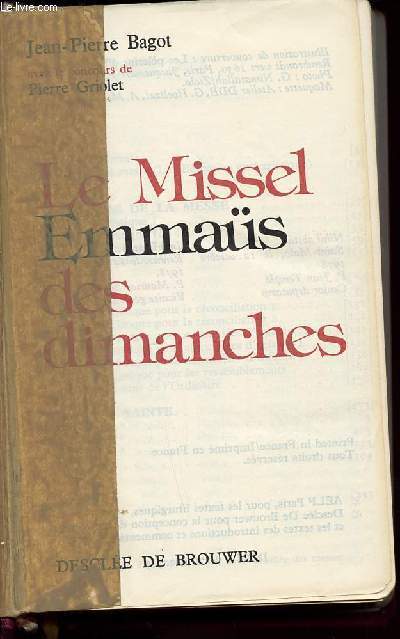 LE MISSEL EMMAUS DES DIMANCHES