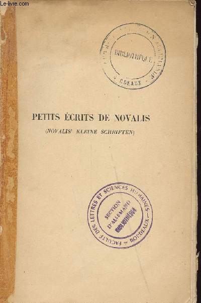 NOVALIS PETITS ECRITS