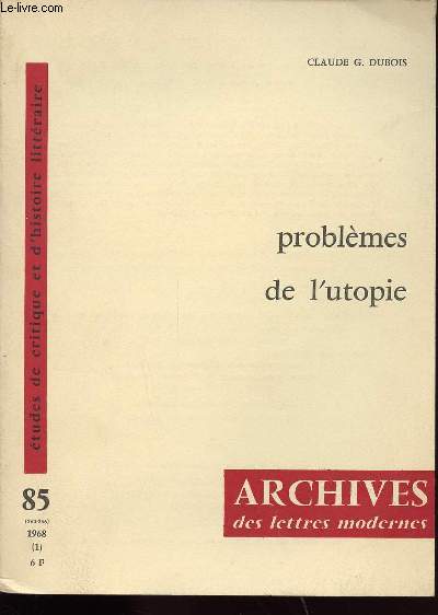 PROBLEMES DE L UTOPIE N85