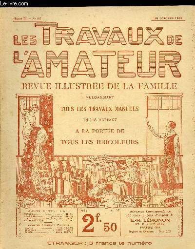 LES TRAVAUX DE L AMATEUR - TOME III N35 DU 15 OCTOBRE 1925 / les boxeurs en fil de fer, les dallages en carreaux de ciment, une chelle de cuisine, egouttoir pliant