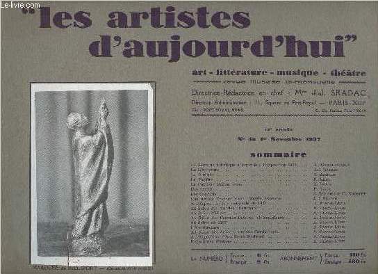 LES ARTISTES D'AUJOURD'HUI - 13eme ANNEE - 1ER NOVEMBRE 1937 / la semaine artistique allemande  l'exposition 1937 / Magda Andrade etc