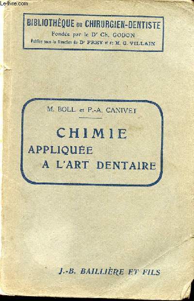 CHIMIE APPLIQUEE A L'ART DENTAIRE