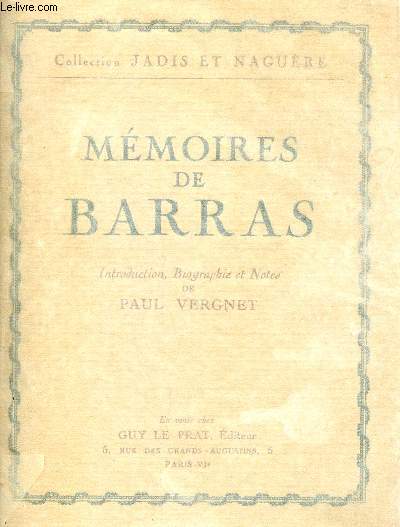MEMOIRES DE BARRAS
