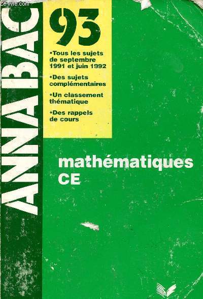 MATHEMATIQUES CE ANNABAC