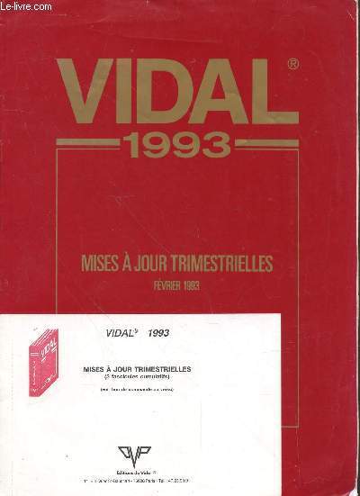 Vidal 1993 : mises  jour trimestrielles de fvrier 1993