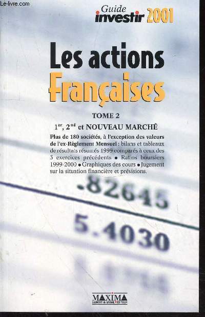 Le Guide des actions franaises volume 2 : Premier march, second march, nouveau march, march libre, Mise  jour des ratios  partir des cours de clture du mardi 19 septembre 2000 (