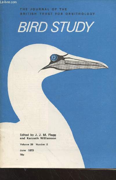 Bird Study Vol 20 n 2 June 1973 : The journal of the British Trust for Ornithology. Sommaire : Species extinction in birds - The red-bacjed Shrike : a vanishing british species - Bird populations of a welsh sand dune system - etc.