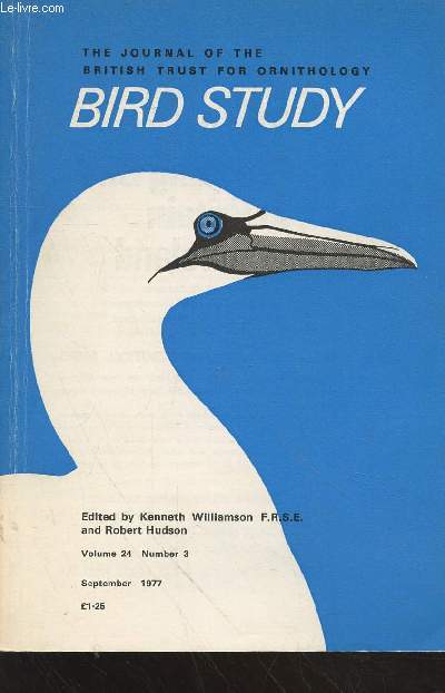 Bird Study Vol 24 n3 September 1977 : The journal of the British Trust for Ornithology. Sommaire : Uplands and Birds an outline - Sewage farm bird-life increases during 1976 Supper drought - Quantitative composition of the urban bird community in Tornio