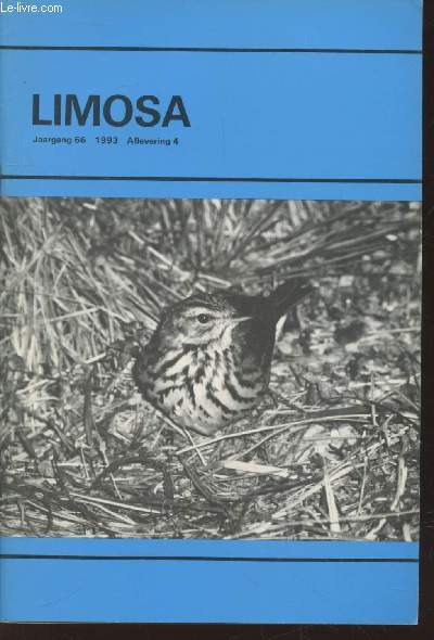 Limosa Jaargang 66 - 1993 Aflevering 4 . Sommaire : Verspreiding van overwinterende wadvogels in de Nederlandse Waddenzee - De Woningwet van 1901 en de Kuifleeuwerik Galerida cristata als broedvogel in Amsterdam - etc.