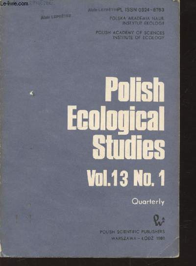 Polish Ecological Studies Vol.13 n1 - 1987 Quaterly. Sommaire : Decomposition of different plant materials and cellulose in forest soil of the Rybnik Coal Mining Region - etc.