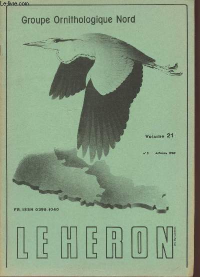 Le Hron. Volume 21 n3 Octobre 1988. Sommaire: Informations de la Centrale Ornithologique - Migration des passeraux sur le littoral - Rapaces nicheurs en valle d'Authie - Le pigeon colombien en Avesnois -