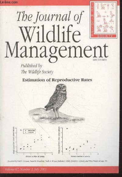 The Journal of Wildlife Management Volume 67 Number 3 July 2003. Estumation of reproductive rates. Sommaire:Seasonal and circadian changes in the home ranges of reintroduced persian fallow deer - etc.