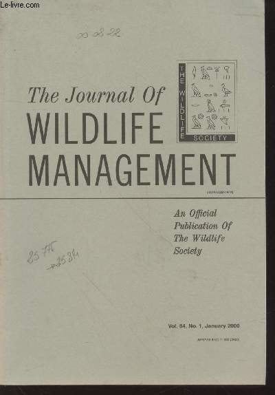 The Journal of Wildlife Management Volume 64 Number 1 January 2000. Sommaire: Habitat use and reproductive success of western snowy plovers at new nesting areas created for California least terns - etc.