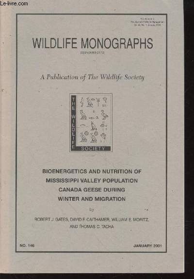Wildlife Monographs n146 January 2001. Bioenergetics and nutrition of Mississipi valley population Canada geese during winter and migration.