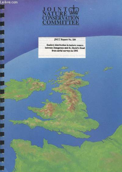 JNCC Report n184 : Seabird distribution in inshore waters between Dungeness and St. David's Head from aerial surveys in 1991.