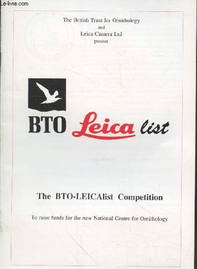 BTO Leica List Competition to raise funds for the New National Centre for Ornithology