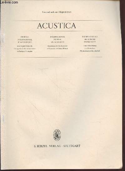 Tir  part : Acustica Vol.61 : Sonar signals as clues to system performance.
