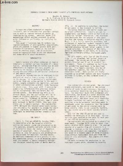 Tir  part : The 1985 Section on survey research methods proceedings of the American Statistical Association : Improved estimates form sample surveys with empirical bayes methods.