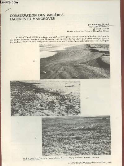 Tir  part : Le Littoral Guyanais (Sepanguy-Sepanrit 1986) : Conservation des Vasires lagunes et mangroves