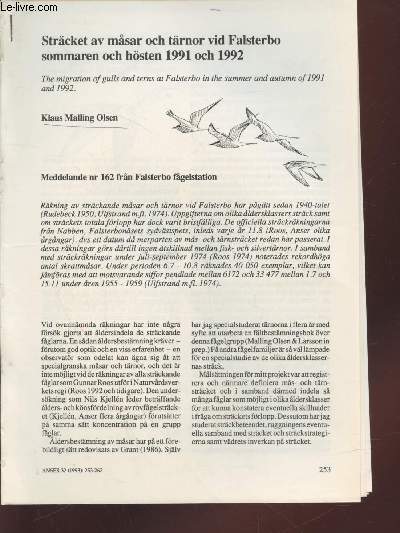 Tir  part : Anser Vol. 32 : Strcket av masar och trnor vid Falsterbo sommaren och hsten 1991 och 1992.