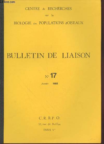 Bulletin de Liaison n17 Anne 1988