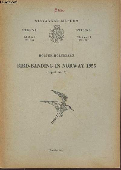 Sterna Vol.2 Part1 November 1956. Bird-Banding in Norway 1955 Report n6.