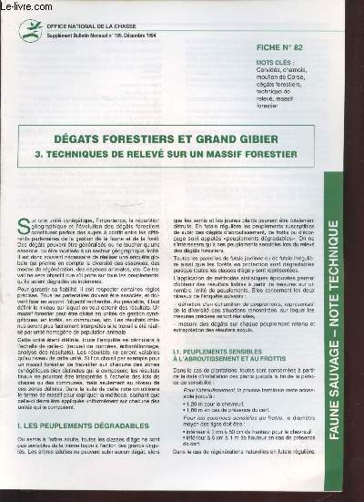 Faune Sauvage Note Technique : Bulletin Mensuel n195 - Fiche n82 : Dgts forestiers et grand gibier 3. Techniques de relev sur un massif forestier.