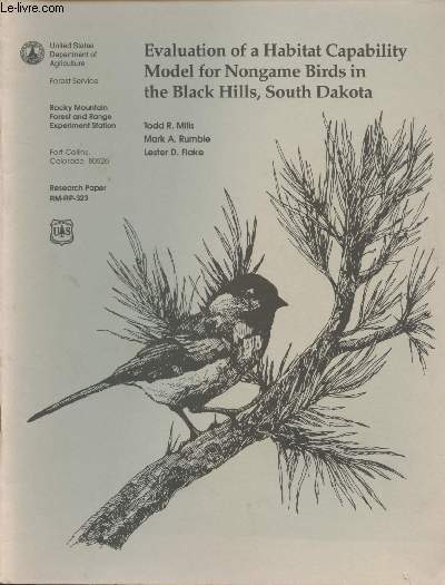 Research Paper RM-RP-323 May 1996 : Evaluation of a habitat capability model for nongame birds in the Black Hills, South Dakota