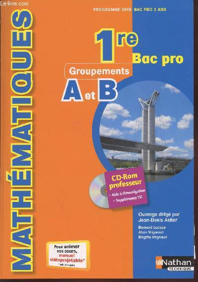 Mathmatiques 1re Bac Pro Groupements A et B. (Avec CD-ROM). (Collection : 