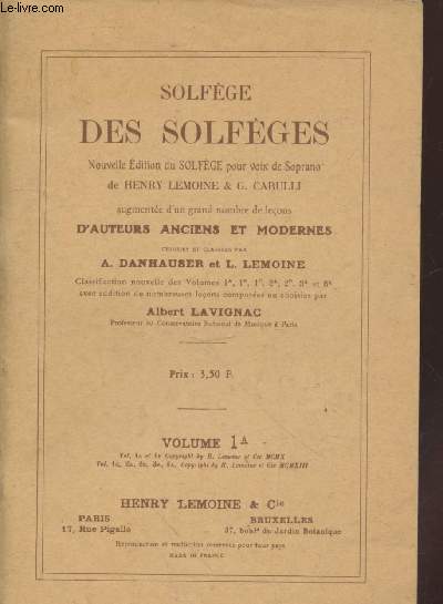 Solfge des solfges Volume 1A : Nouvelle dition du solfge pour voix de Soprano