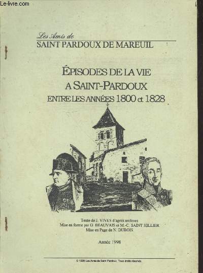 Episodes de la vie  Saint-Pardoux entre les annes 1800 et 1828