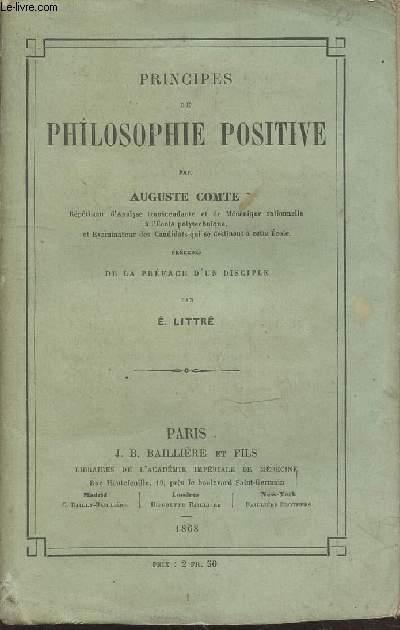 Principes de philosophie positive