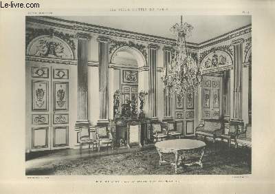 Htel de Charost : Grand Salon ionique du rez-de-chausse, hauteur 5m25 - Planche n34 en noir et blanc extraite de l'ouvrage 