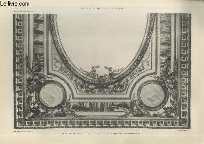 Htel de Crillon : place de la Concorde n10 : Vue en gomtral du plafond du Grand Salon - Planche n39 en noir et blanc extraite de l'ouvrage 