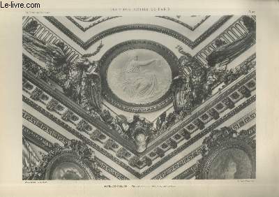 Htel de Crillon : Vue d'un angle du pladond du Grand Salon - Planche n40 en noir et blanc extraite de l'ouvrage 