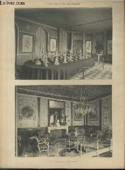 Salle  manger, Grand salon, ensemble - Planche n12-13 en noir et blanc extraite de l'ouvrage 
