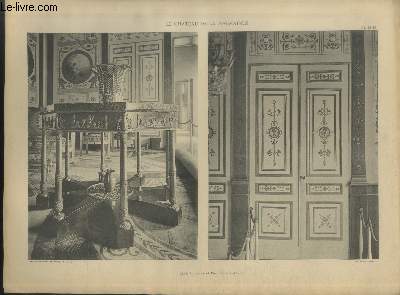 Table octogone et porte du Grand Salon- Planche n en noir et blanc extraite de l'ouvrage 