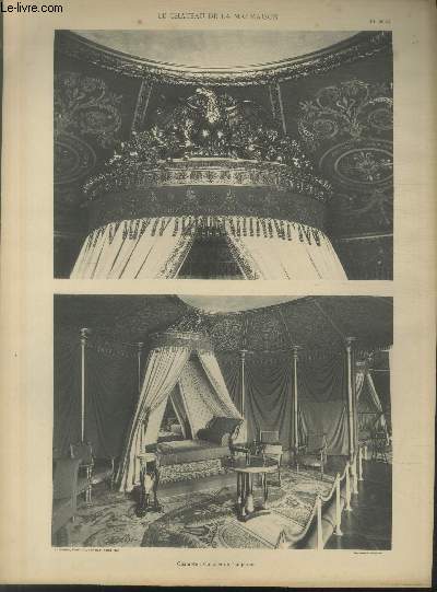 Chambre  coucher de l'Empereur - Planche n30-31 en noir et blanc extraite de l'ouvrage 