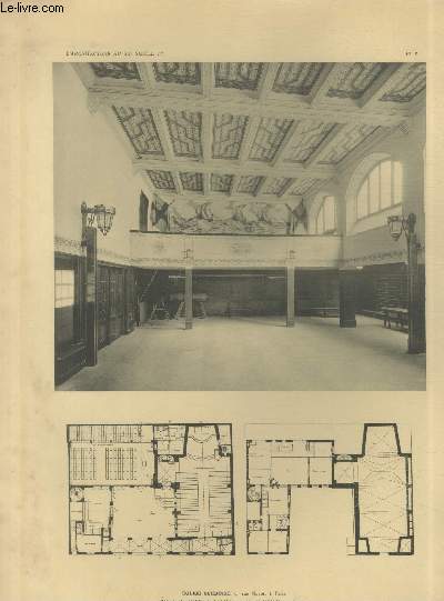 Eglise Suédoise 9,rue Guyot à Paris V : Salle de conférences et de gymnastique - Planche en noir et blanc n°6 extraite de l'ouvrage 