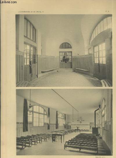 Groupe scolaire du quartier de Grenelle  Paris : Vestibule de l'cole maternelle - Prau de l'cole maternelle - Planche en noir et blanc n14 extraite de l'ouvrage 