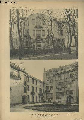 Immeuble de Rapport, 126 boulevard du Montparnasse  Paris VI. Les Ateliers d'Artistes : I. Vue prise du jardin particulier 2. Vue prise du jardin des locataires - Planche en noir et blanc n41 extraite de l'ouvrage 