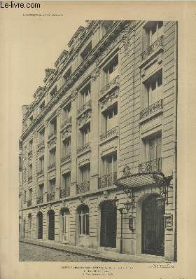 Institut Professionnel Fminin, 64 rue du Rocher  Paris I. Vue d'ensemble de la faade - Planche en noir et blanc n43 extraite de l'ouvrage 
