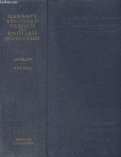 Harrap's standard french and english dictionary Part Two English-French with supplement (1961)