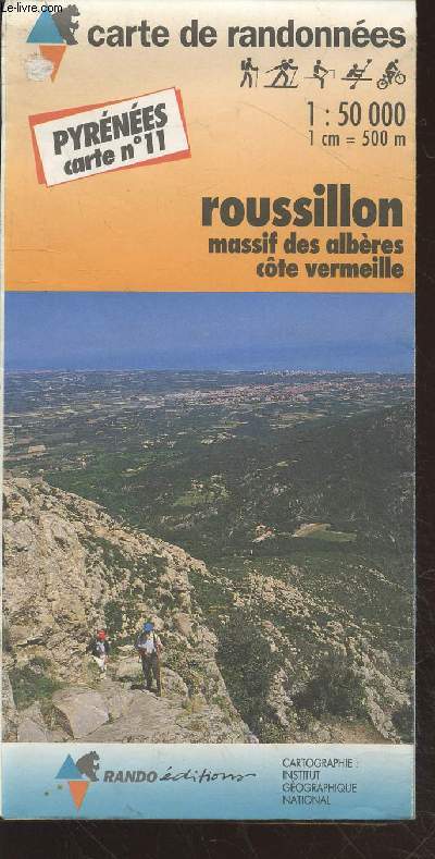 Pyrnes Carte n11 : Roussillon : Massif des albres - Cte vermeille. Echelle : 1/50 000. (Collection : 