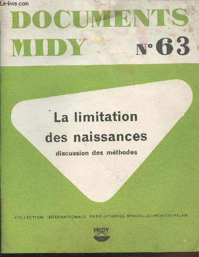 Documents Midy n63 : La limitation des naissances discussion des mthodes