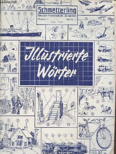 Schmetterling n2 Mai 1960. Sommaire : L'Habitation - La cuisine - Aviation - La Mappemonde - Disques Butterfly - Vtements masculins - etc.