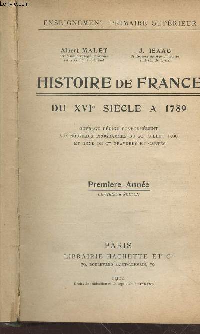 Histoire de France du XVIe sicle  1789 (Collection : 