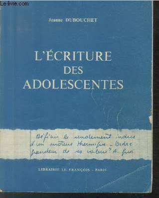 L'criture des adolescents : Etude psycho-pdagogique