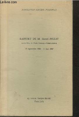 Rapport de M. Henri Pigeat 15 septembre 1966 - 11 mai 1967